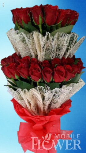 50 red roses tall bunch / mobile flower pune